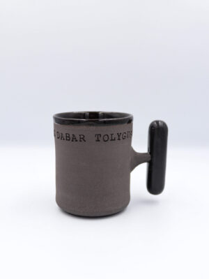 Mindful black mug “Is my breathing even now?”